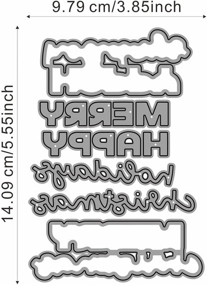 Metal Cutting Dies DIY Merry Christams Embossing Stencil Template Scrapbooking - Image 3