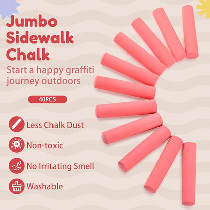 Fulmoon 40 Pcs Jumbo Sidewalk Chalk - Image 5