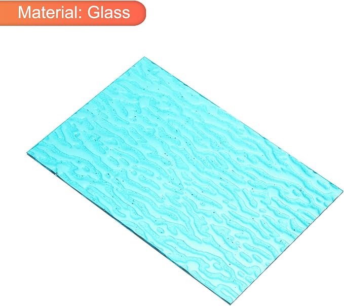 MECCANIXITY 2 Pcs Stained Glass Sheet Mosaic Tile 7.9 Inch x 5.9 Inch Sea Blue - Image 3