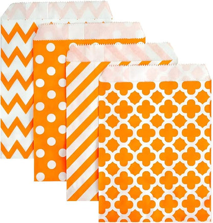 KEYYOOMY 200 Pcs Orange Candy Buffet Bags Small Cookie Bags Polka Dot Paper by KEYYOOMY