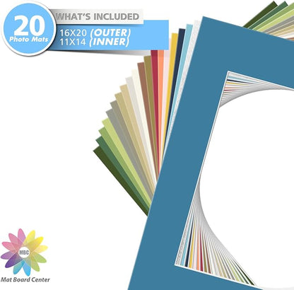 Mat Board Center, 16x20 Mixed Colors White Core Picture Mats Mattes Matting - Image 3