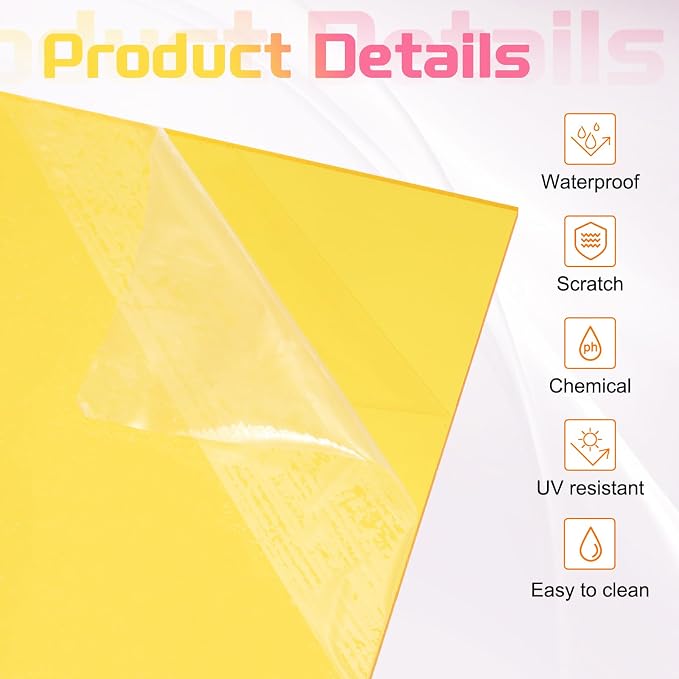 uxcell 4Pcs Acrylic Sheets 8x8 Inch Acrylic Panel 1/8 Inch-3mm Plastic Board - Image 3