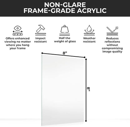 Non-Glare Acrylic Replacement for 8x8 Picture Frame, Replacement Plexiglass for - Image 3