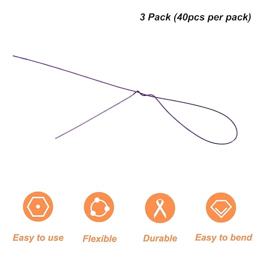 PATIKIL 32 Inch 22 Gauge Floral Stem Wire, 3 Pack/120 Pieces Bouquet Stem Paper - Image 3