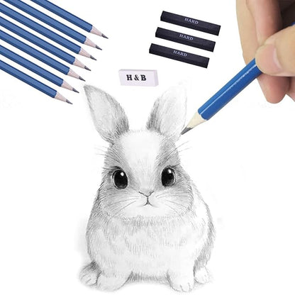 H & B 33 Pieces Drawing Pencils Set, Sketching Pencils Set & Drawing Kit - Image 5