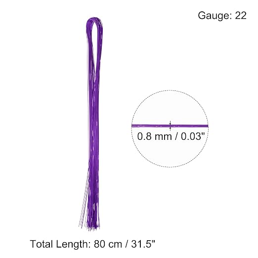 PATIKIL 32 Inch 22 Gauge Floral Stem Wire, 3 Pack/120 Pieces Bouquet Stem Paper - Image 2