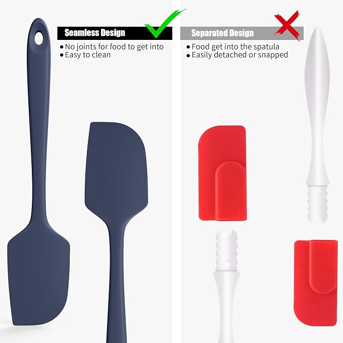 600°F Heat Resistant Silicone Spatula, Doosu High Temp Flexible Kitchen Rubber - Image 8