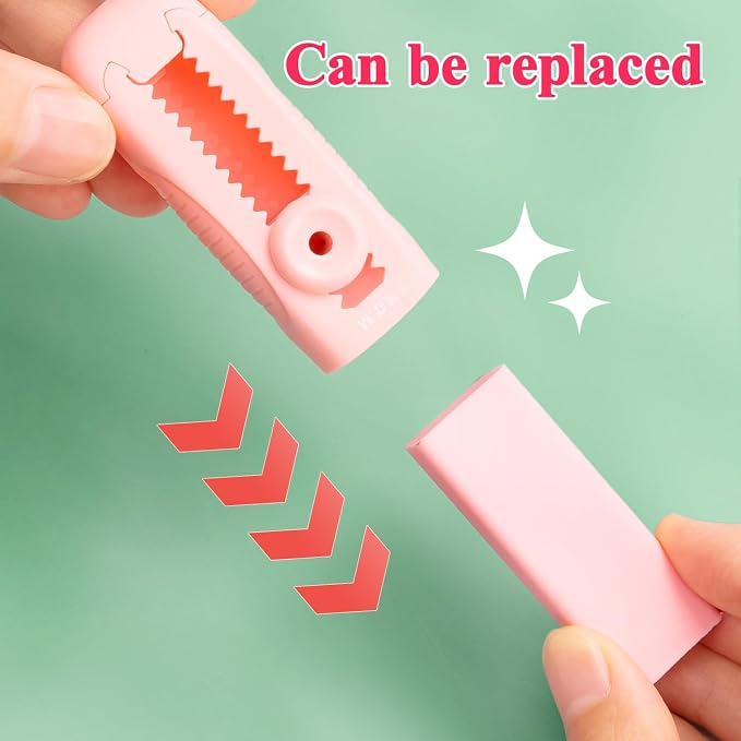 M&G 4+1 Pack Rubber Pink Erasers Sliding Retractable Eraser, Soft Cute Erasers - Image 8