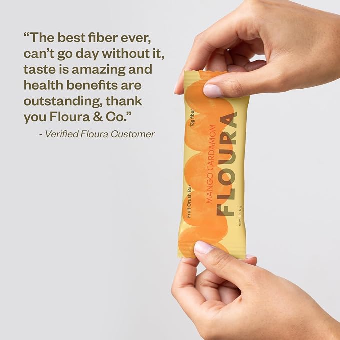 Floura Mango Cardamom Fruit-Forward Fiber Bars– High Fiber, Gluten & Dairy Free - Image 6