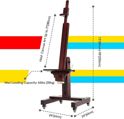 MEEDEN Heavy Duty Painting Easel: Professional Solid Beechwood Large Easel - Image 2
