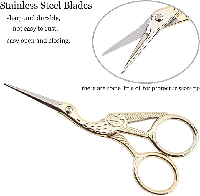 BIHRTC 4.5Inch Embroidery Scissors Sharp Tip Stainless Steel Little Scissors - Image 3