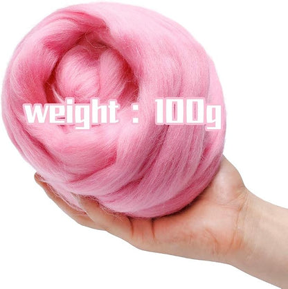 3.53oz Wool Roving Yarn, Wool Felting Supplies, Pure Wool, Chunky Yarn - Image 8
