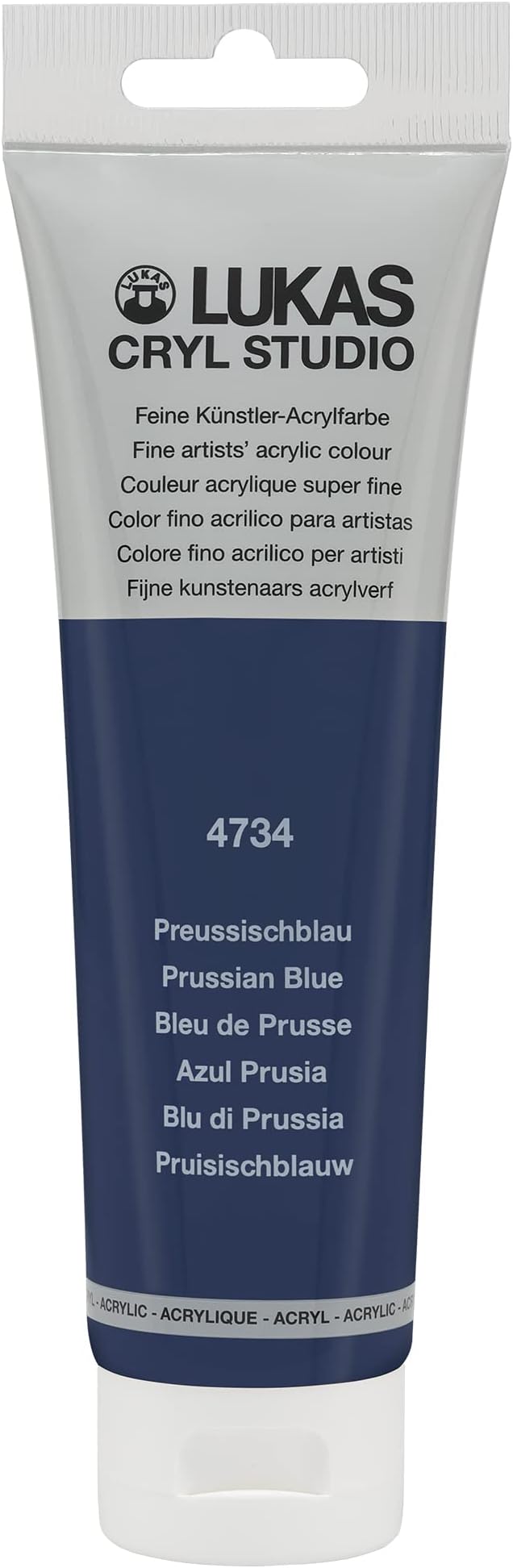 Lukas CRYL Studio Artist Acrylic Paint, Prussian Blue, 125 ml Tube by LUKAS