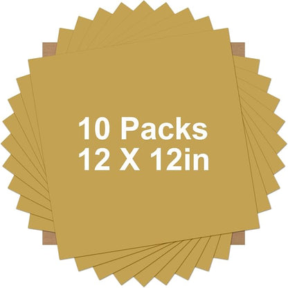 HTVRONT Gold HTV Heat Transfer Vinyl Bundle: 10 Pack 12"x12" Iron on Vinyl by HTVRONT