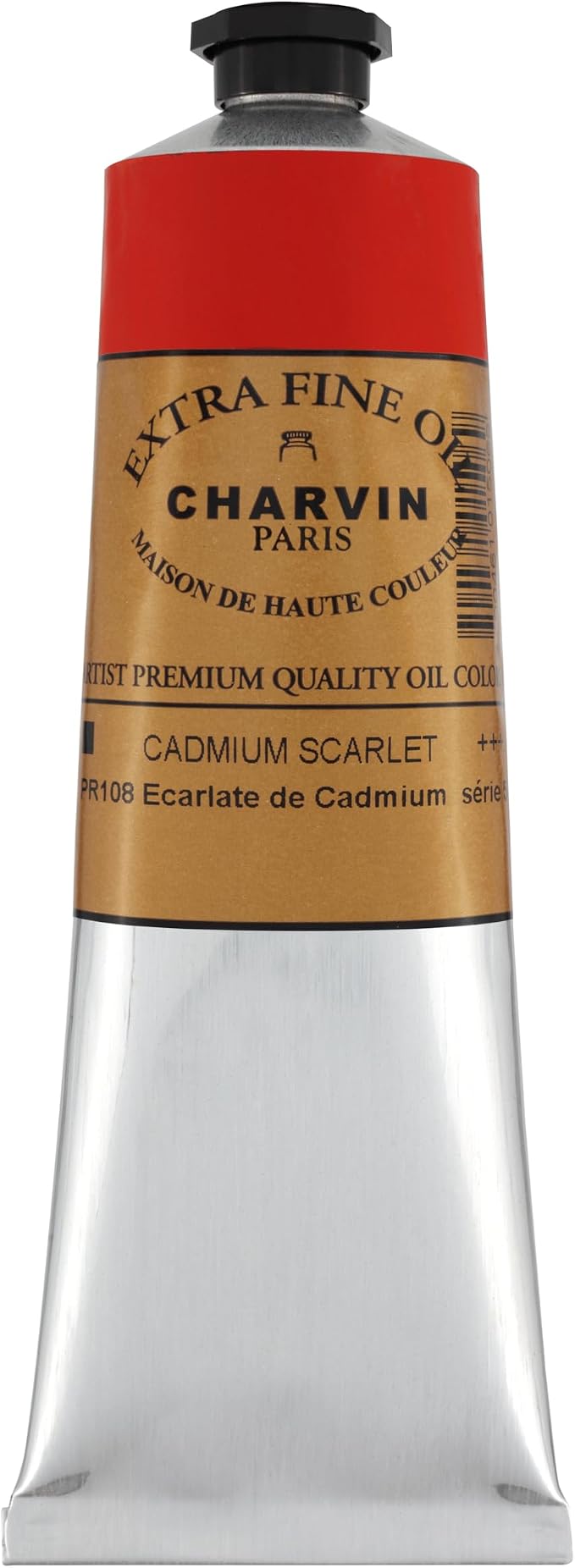 Charvin Extra Fine Oil Paint, Cadmium Scarlet 150 ml - Image 2