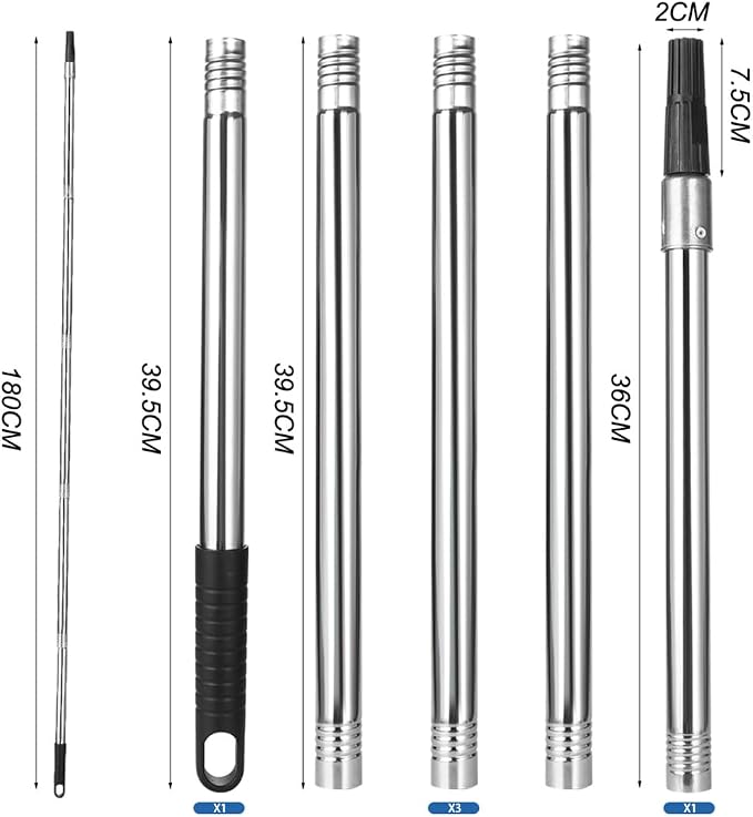 Extension Pole 71inch Adjustable Paint Rollers Brush Extension Pole 5 Pieces - Image 3