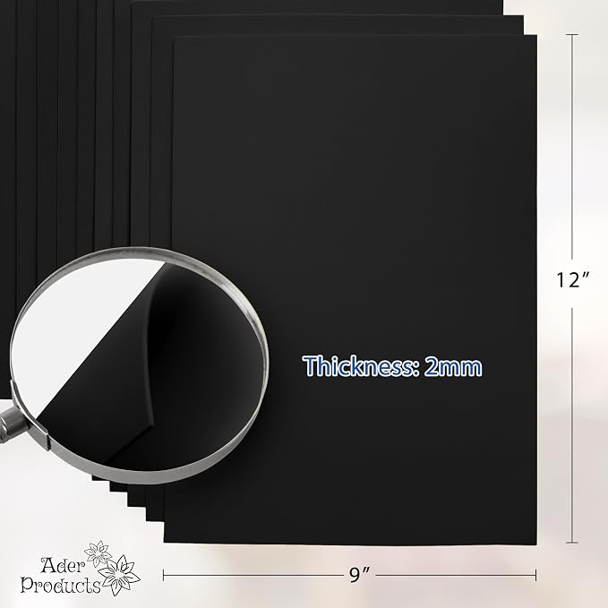Black EVA Foam Sheets for Crafts, 15 Pack, 9 x 12 Inch, 2mm Thickness – Ideal - Image 2