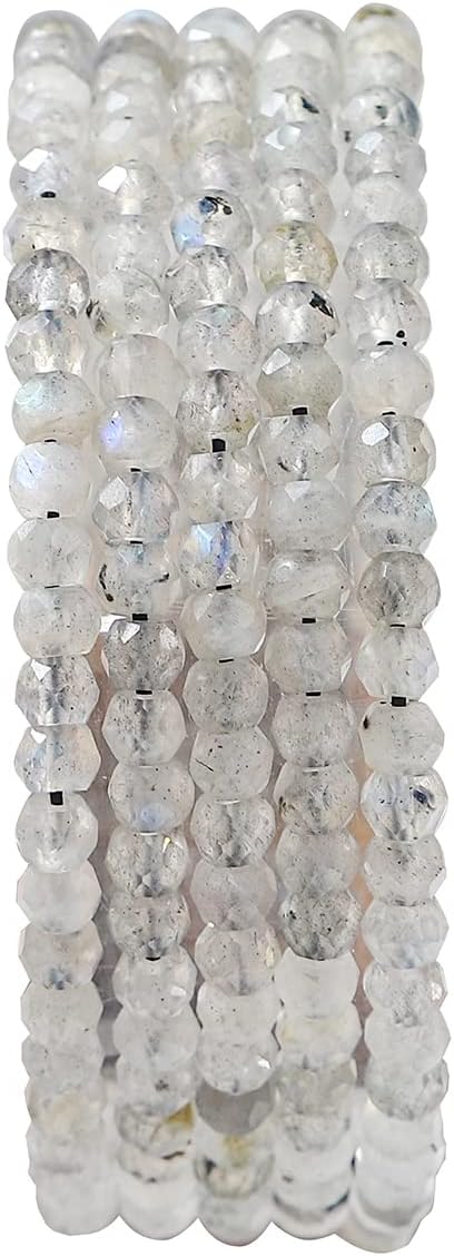 Natural Spectrolite Beads 4x2mm 120pcs Faceted Rondelle Loose Semi Gemstone - Image 2