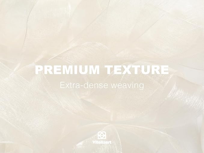 Vitalizart Ivory Cream Ribbon Organza Sheer Ribbon 1 inch x 30Yd Handmade - Image 4