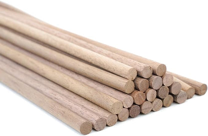 24pcs Wooden Dowel Rods, 1/4 X 12 Inch Long Walnut Dowel Rod Wooden Sticks by Unknown