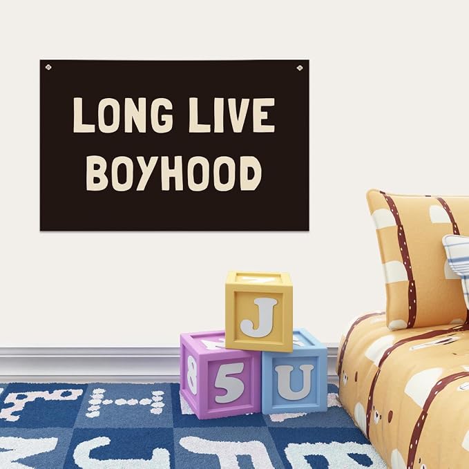 Long Live Boyhood Banner, Boys Room Decor, Canvas Banner Wall Hanging Flag Decor - Image 6