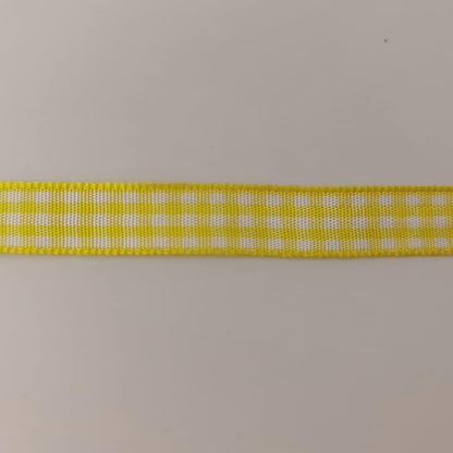 Yellow and White Gingham Plaid Checked Ribbon 25 Yards Per Roll Checkerd Craft - Image 9