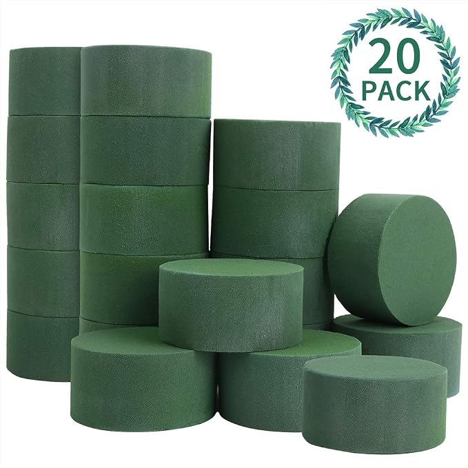 LOMIMOS 20PCS 3''Round Floral Foam Bricks, Wet Florist Floral Foam Block Flower - Image 5