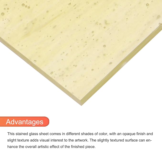 MECCANIXITY 2 Pcs Stained Glass Sheet Mosaic Tile 7.9 Inch x 5.9 Inch Apricot - Image 4
