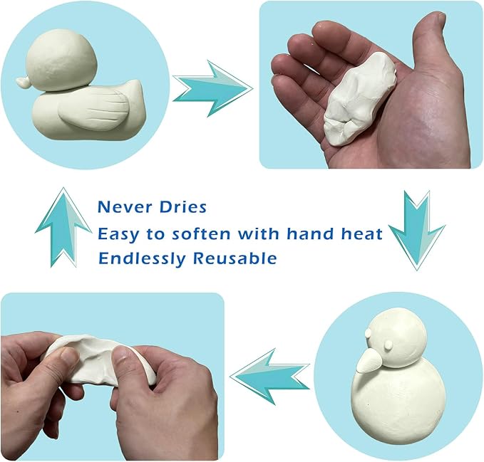 ReArt Non-Drying Oil-Based Plasticine Modeling Clay 2.6 Pounds, Non Hardening - Image 3