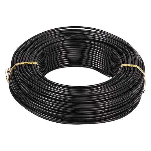 Fashewelry 114 Feet 10 Gauge Aluminum Wire Black Bendable Metal Craft Wire by FASHEWELRY