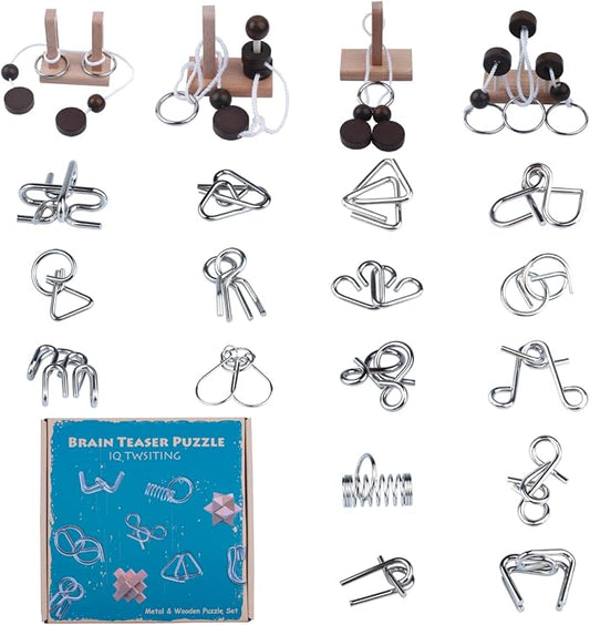Brain Teaser Puzzle Wooden Threading Rope Loop Puzzle Luban Lock Brain Teaser by LFLQ