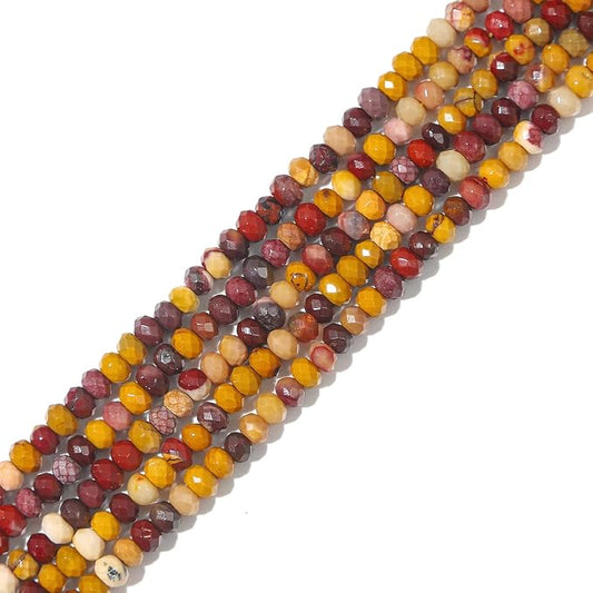 Natural Mookaite Jasper Beads 4x2mm 120pcs Faceted Rondelle Loose Semi Gemstone by Beadia