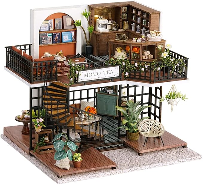TuKIIE DIY Miniature Dollhouse Furniture Kit, 1:24 Scale Creative Room Wooden by TuKIIE