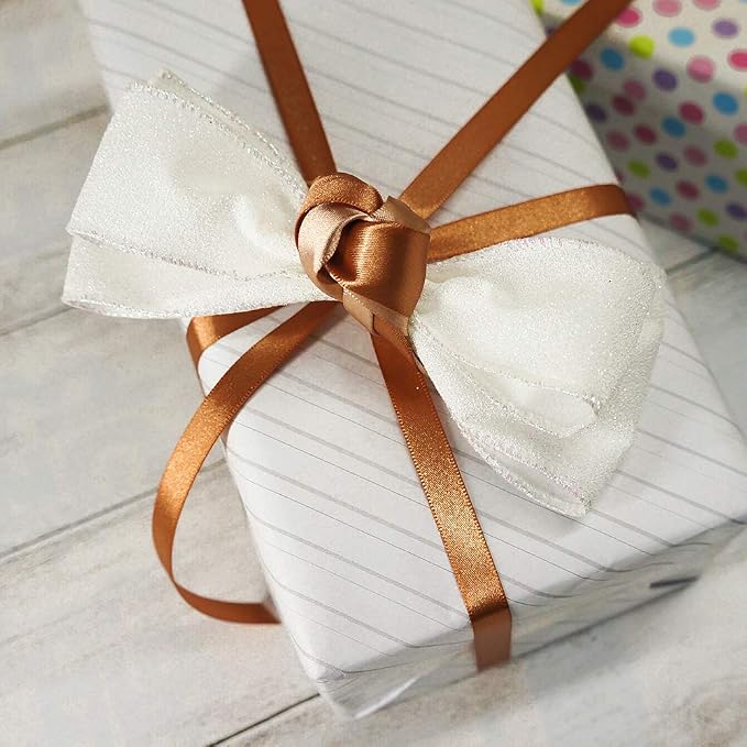 CT CRAFT LLC Glitter Wired Ribbon 1.5" x 10 Yards White - Image 3