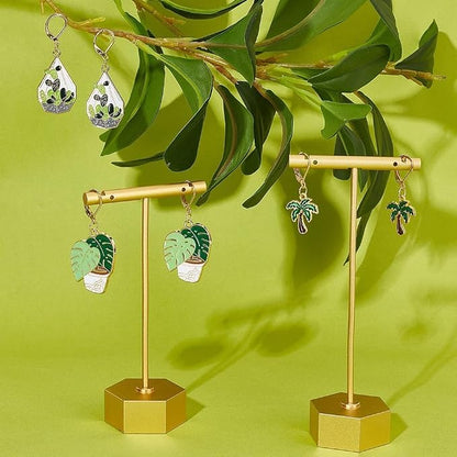 SUNNYCLUE 1 Box 20Pcs Stitch Markers Cute Lobster Clasp Charms Green Plants - Image 4