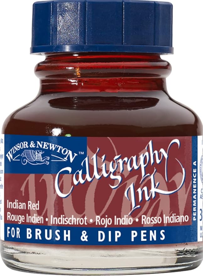 Winsor & Newton Calligraphy Ink, 30ml Bottle, Indian Red by WinsorNewton