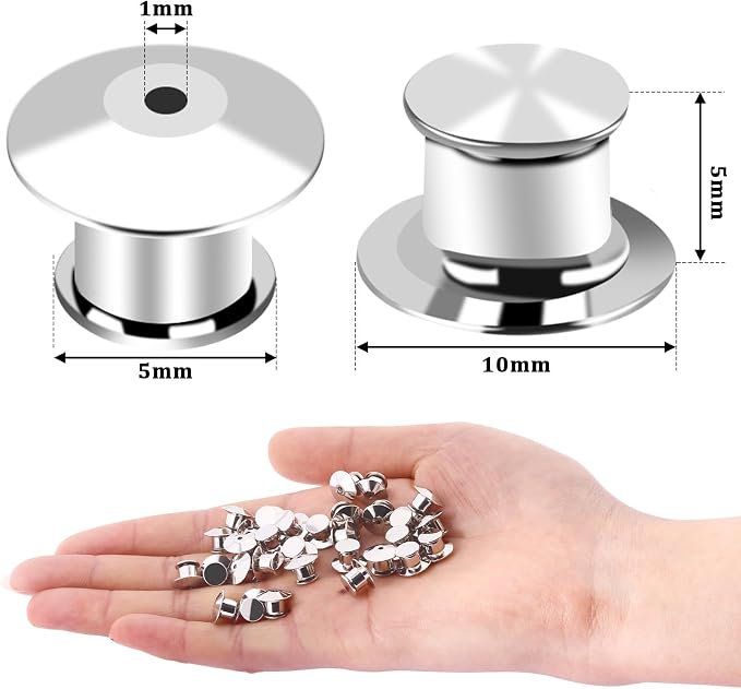 DECYOOL 200PCS Metal Locking Pin Backs, Pin Keepers Clasp Pin Backs Locking - Image 2