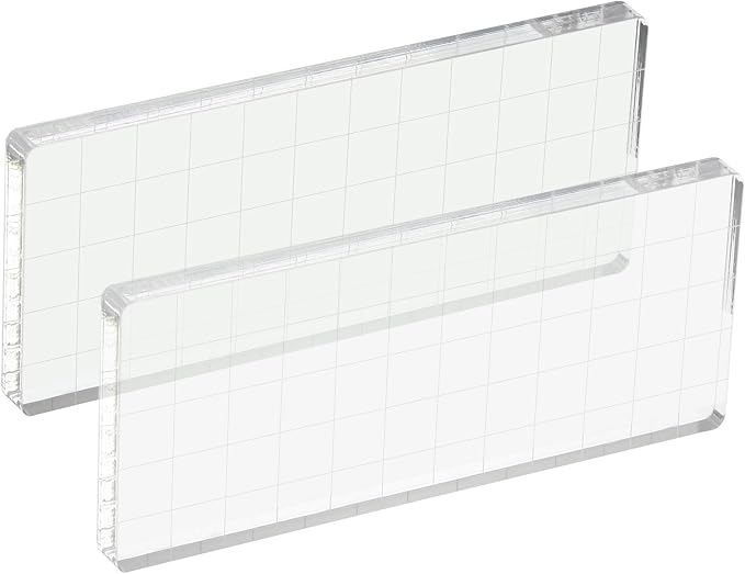 PATIKIL 5" x 2" Acrylic Stamp Block, 2 Pack Clear Stamping Block by PATIKIL