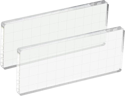 PATIKIL 5" x 2" Acrylic Stamp Block, 2 Pack Clear Stamping Block by PATIKIL