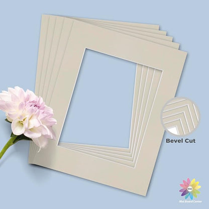 Mat Board Center, 11x14 Mats for 8x10 Photos Light Gray Color - Image 5