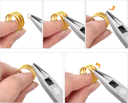 5 Pack Jewelry Pliers Tool Set, Includes Round, Bent & Zipper Pliers - Image 5
