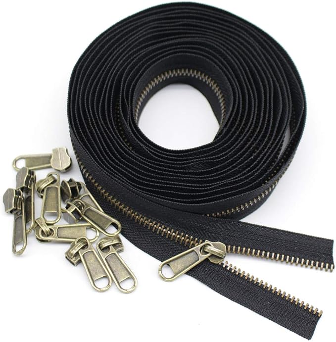 YaHoGa #5 Metal Zippers by The Yard Bulk 4 Yards + 10 pcs Sliders - Image 3
