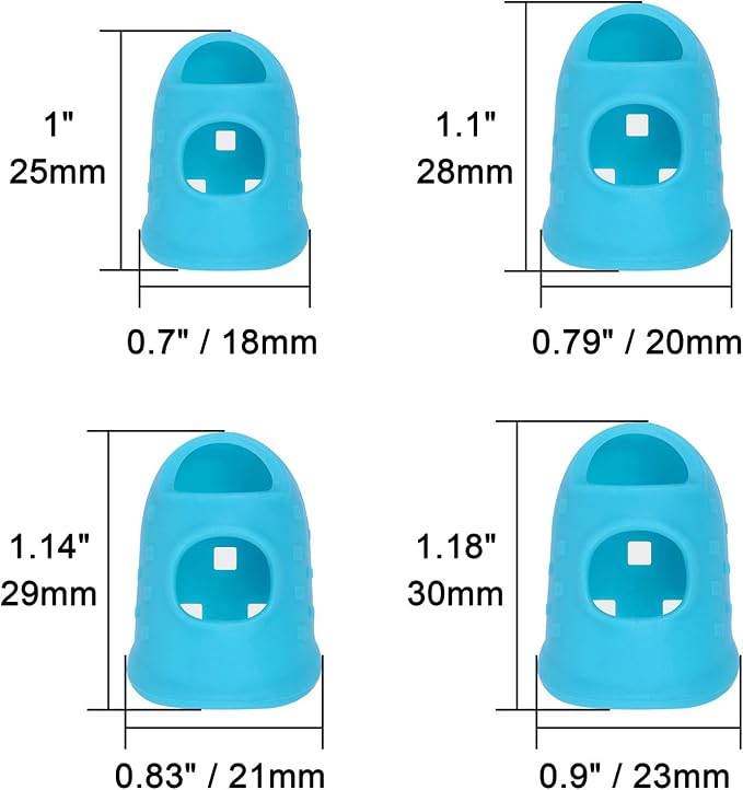 Wisdompro 16 Pcs Finger Tips, 4 Sizes Silicone Thimble Fingertip Grips Thumb - Image 3