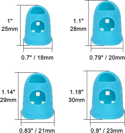 Wisdompro 16 Pcs Finger Tips, 4 Sizes Silicone Thimble Fingertip Grips Thumb - Image 3