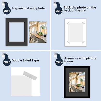MBC Mat Board Center, 11x14 for 8x10 Black Photo Picture Mat - Image 5