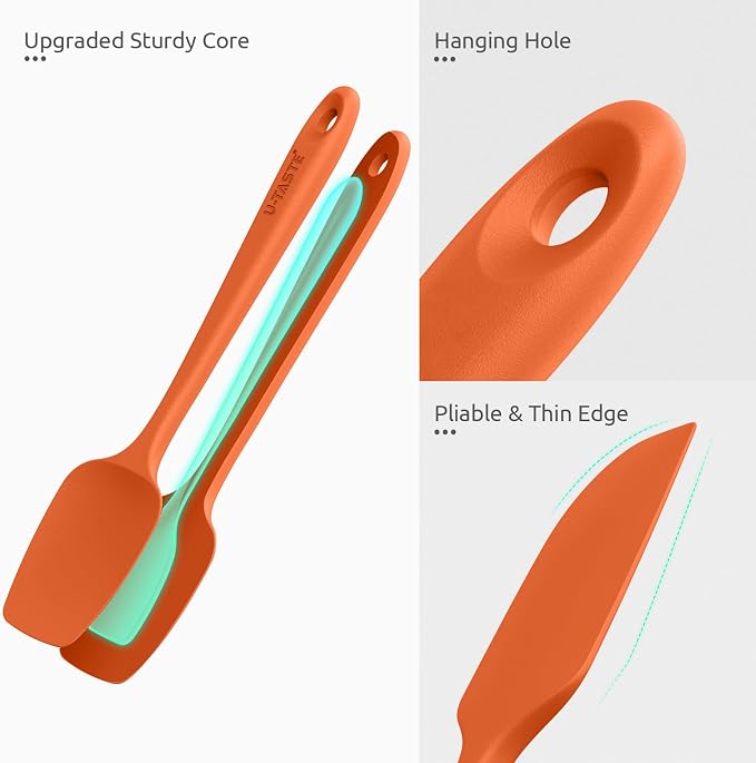 U-Taste Silicone Spatula Set: 600ºF High Heat Resistant, Seamless Food Grade - Image 6