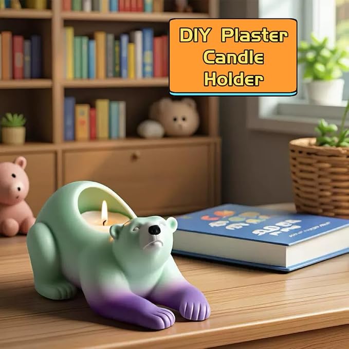 Animal Resin Molds Silicone 3D Cute Polar Bear Epoxy Resin Plaster Candle - Image 4