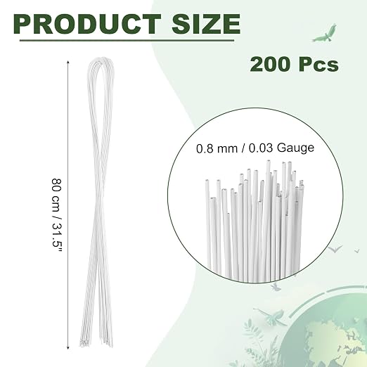 PATIKIL 32 Inch 22 Gauge Floral Stem Wire, 5 Pack/200 Pieces Bouquet Stem Paper - Image 2