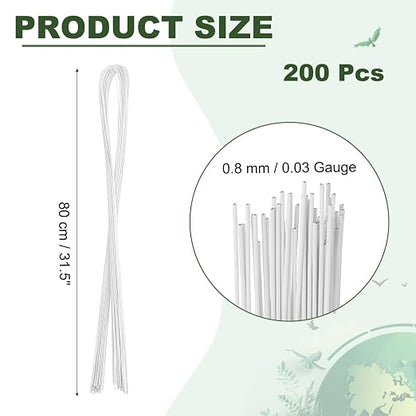 PATIKIL 32 Inch 22 Gauge Floral Stem Wire, 5 Pack/200 Pieces Bouquet Stem Paper - Image 2