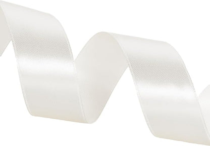 1 Inch Ivory Solid Satin Ribbon, 50 Yards Craft Fabric Ribbon - Image 4